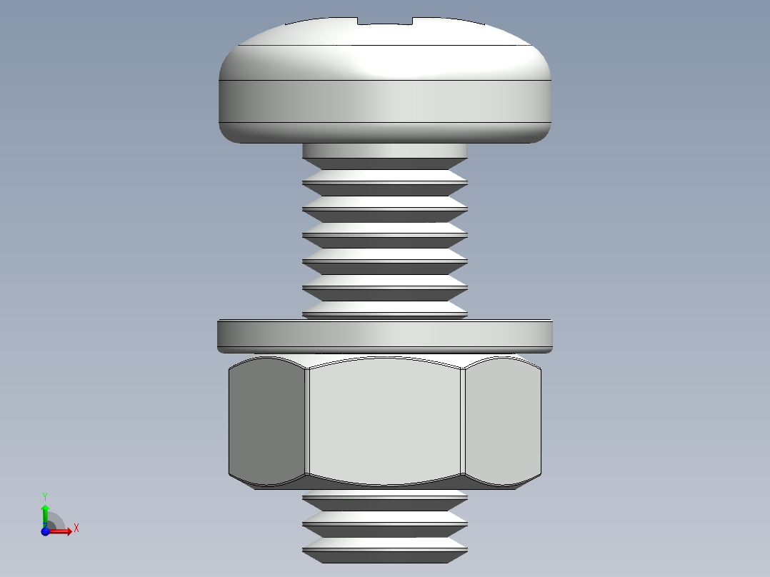 紧固件-M8-1.25 Round Head主视图
