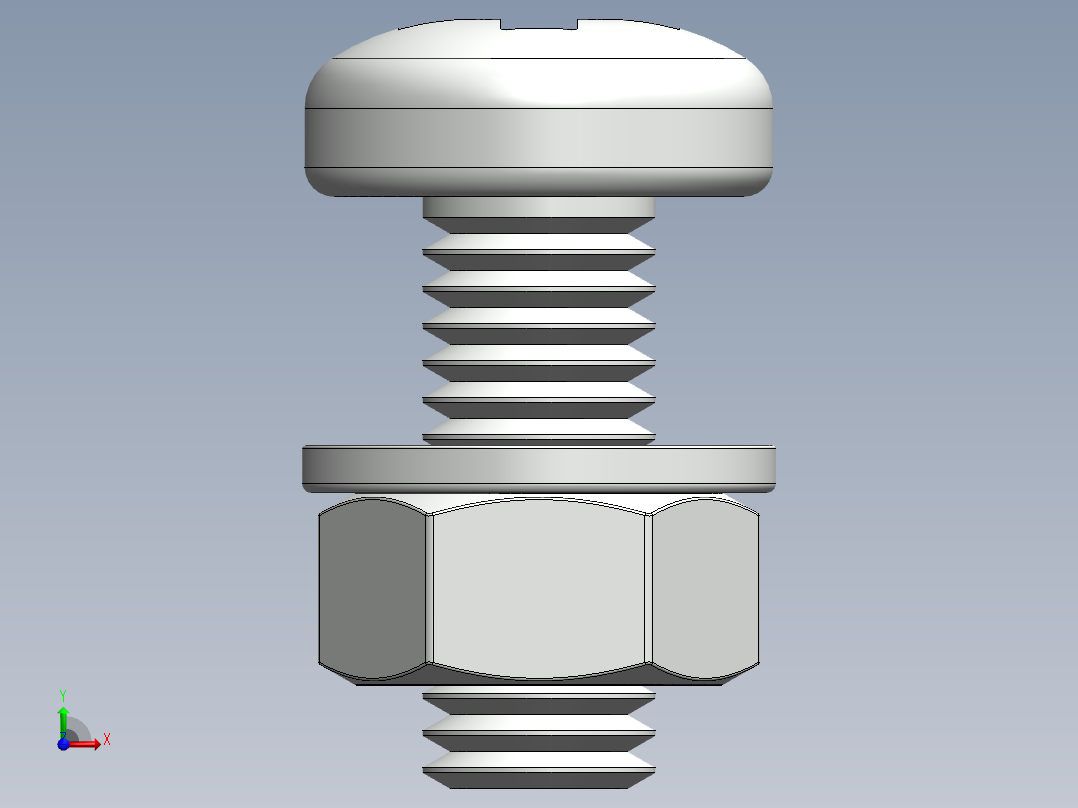 紧固件-M8-1.25 Round Head前视图