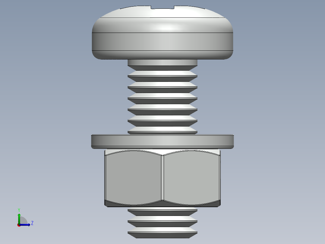 紧固件-M8-1.25 Round Head左视图