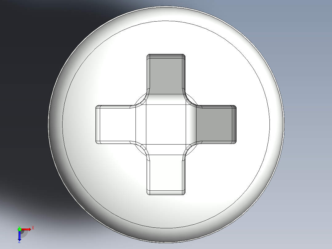 紧固件-M8-1.25 Round Head俯视图