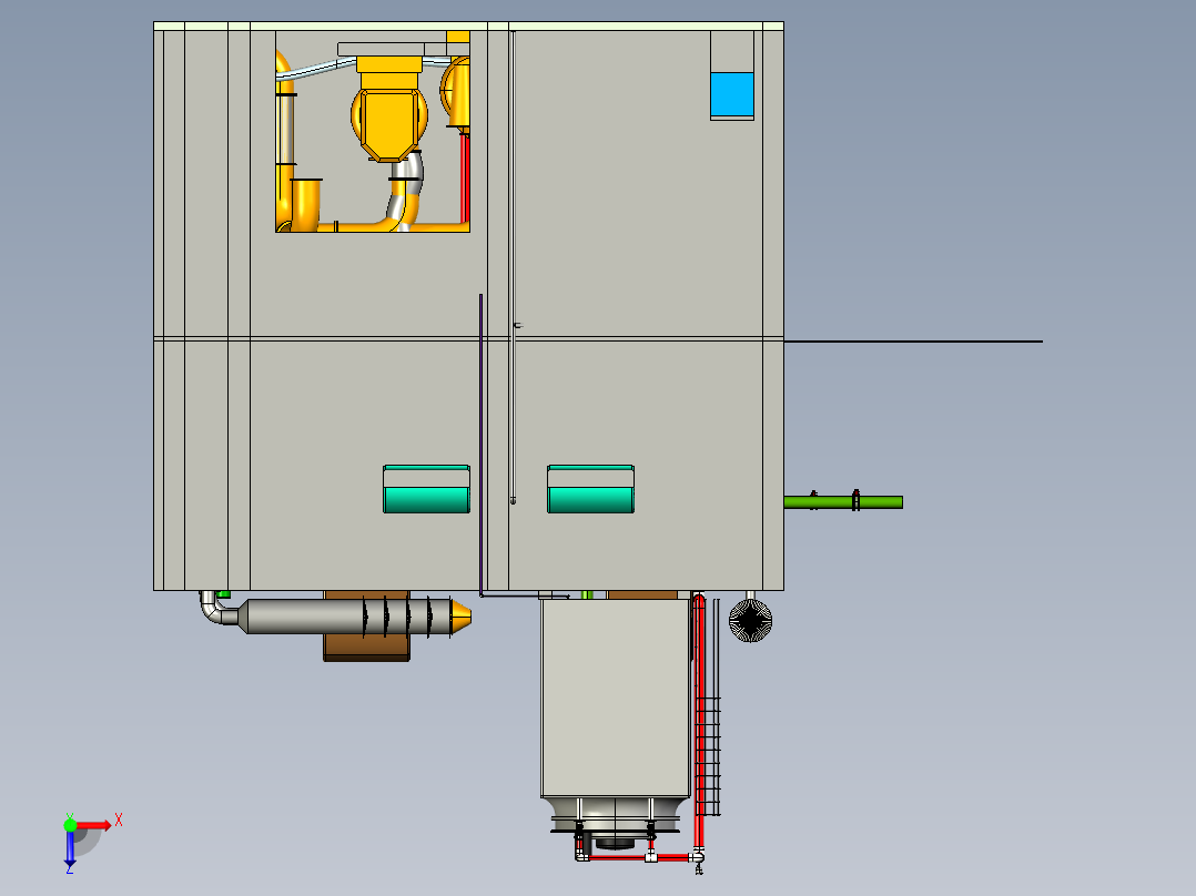 净化室（cero4+cad）正等轴测图