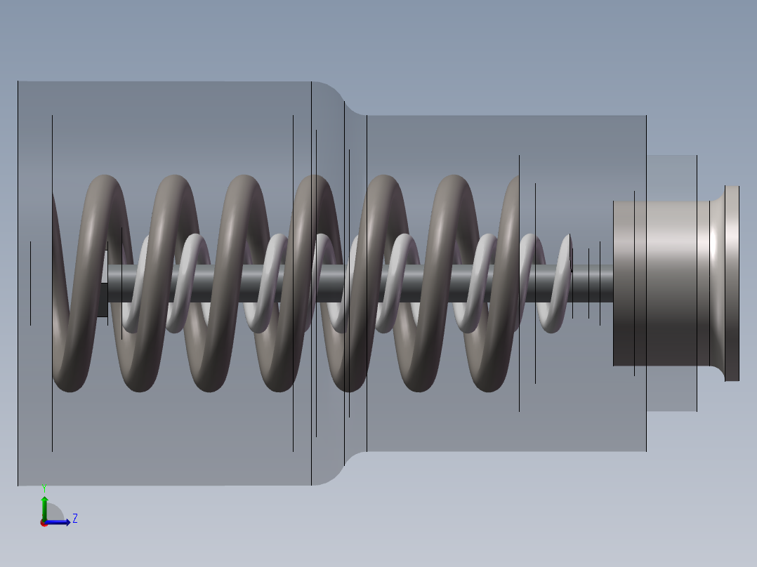 某型弹簧缓冲器1017175左视图