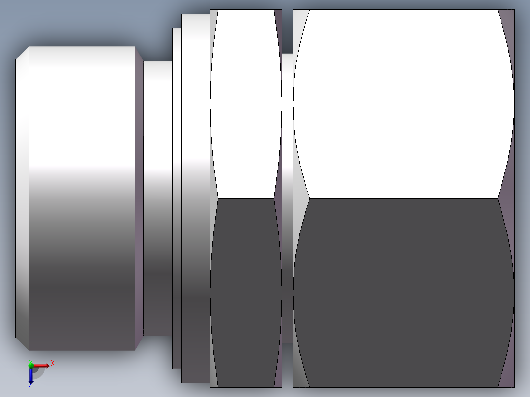 直通公制螺纹组合接头、2MC-33-36WD俯视图