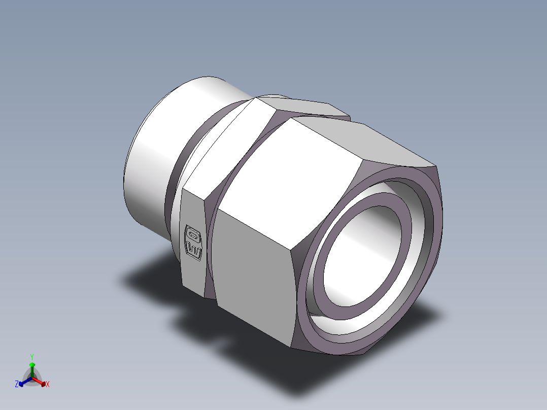 直通公制螺纹组合接头、2MC-33-36WD正等轴测图