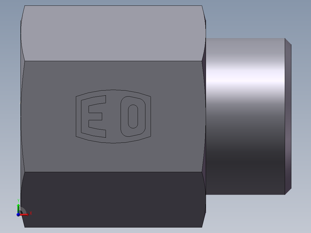 直通内螺纹接头、5CB-22-08前视图