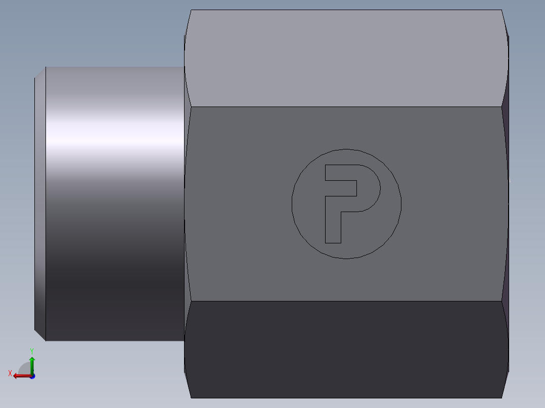 直通内螺纹接头、5CB-22-08后视图
