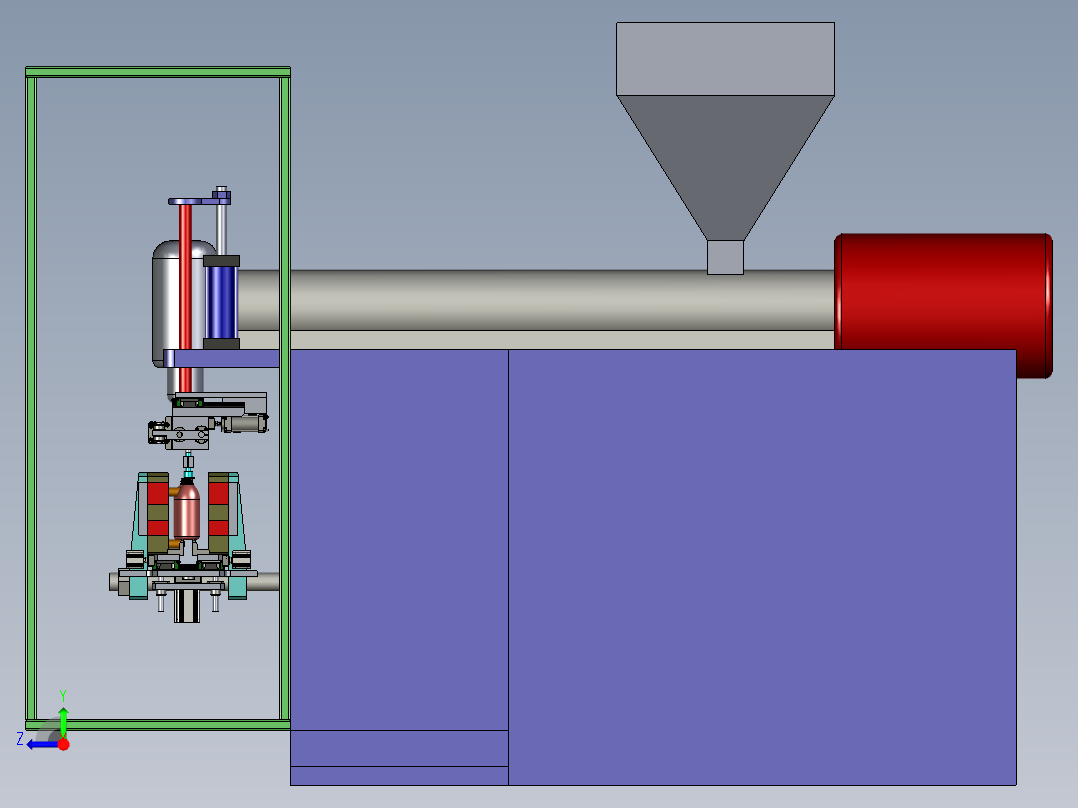颈部和底部（瓶子塑料）修剪右视图