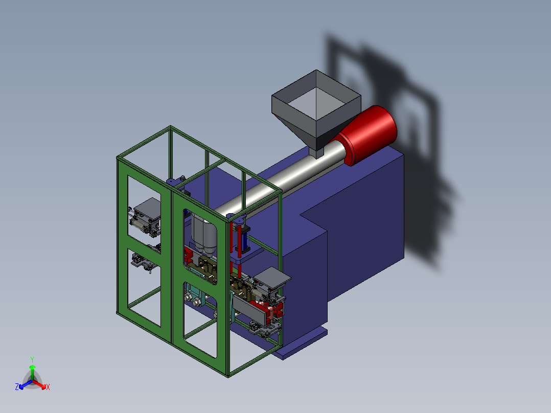 颈部和底部（瓶子塑料）修剪正等轴测图