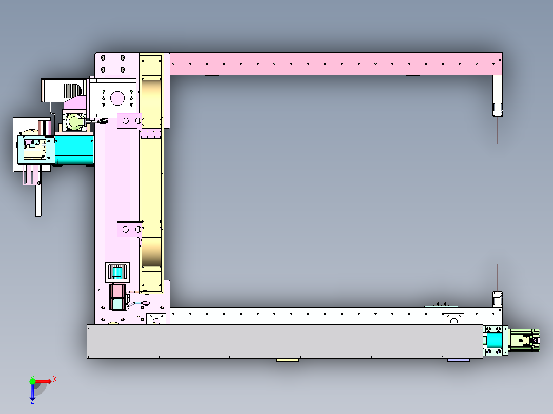 P500 汽车玻璃自动抓取移栽机俯视图