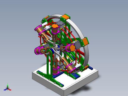 6 缸蒸汽星形发动机6-cylinder-steam-radial-模型格式为 sw