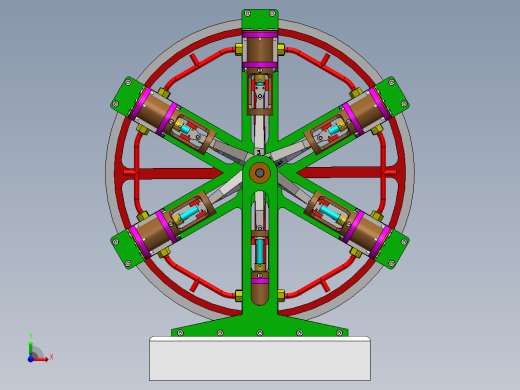 6 缸蒸汽星形发动机6-cylinder-steam-radial-模型格式为 sw前视缩略图