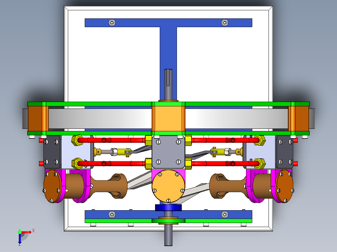 6 缸蒸汽星形发动机6-cylinder-steam-radial-模型格式为 sw俯视图
