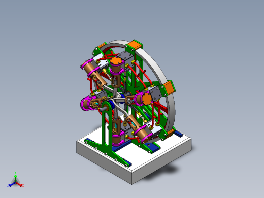 6 缸蒸汽星形发动机6-cylinder-steam-radial-模型格式为 sw正等轴测缩略图