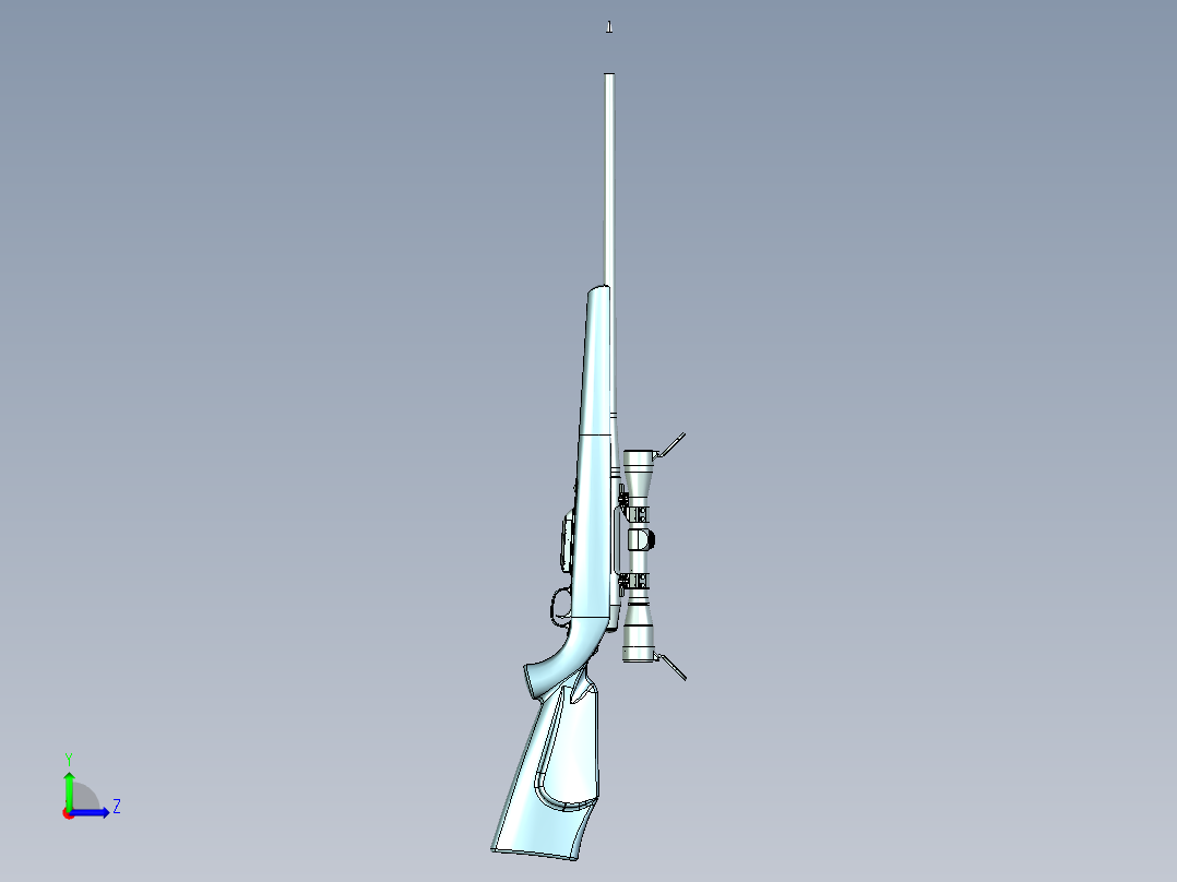 手枪左轮冲锋枪老式狙击步枪设计3D图纸carl-gustaf-3000-1 5 STP左视图