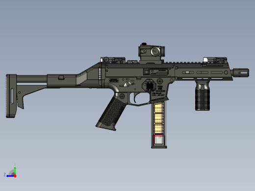 手枪左轮冲锋枪老式狙击步枪设计3D图纸WZ2022 pcc 45 STP右视缩略图