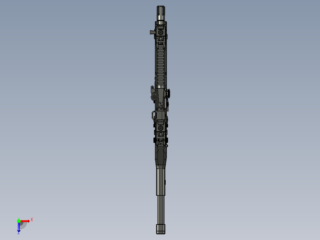 手枪左轮冲锋枪老式狙击步枪设计3D图纸WZ2022 pcc 45 STP俯视图