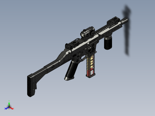 手枪左轮冲锋枪老式狙击步枪设计3D图纸WZ2022 pcc 45 STP正等轴测缩略图