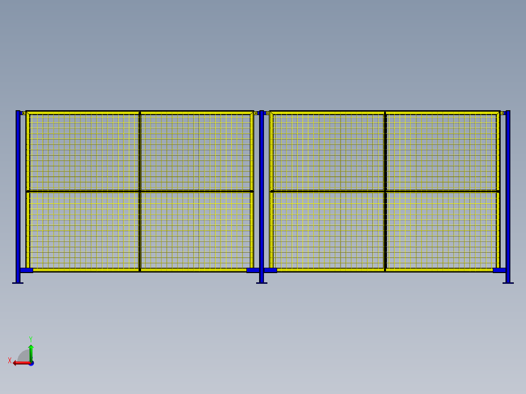 安全生产围栏后视图