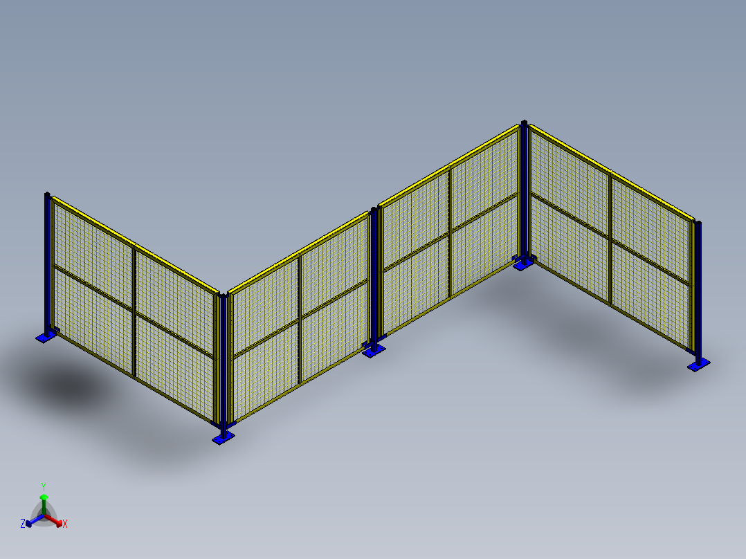 安全生产围栏正等轴测图