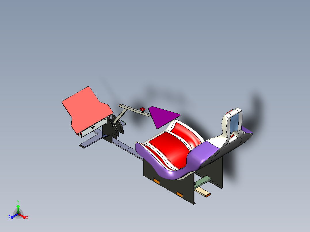 简易游戏赛车座椅3D模型图纸正等轴测图
