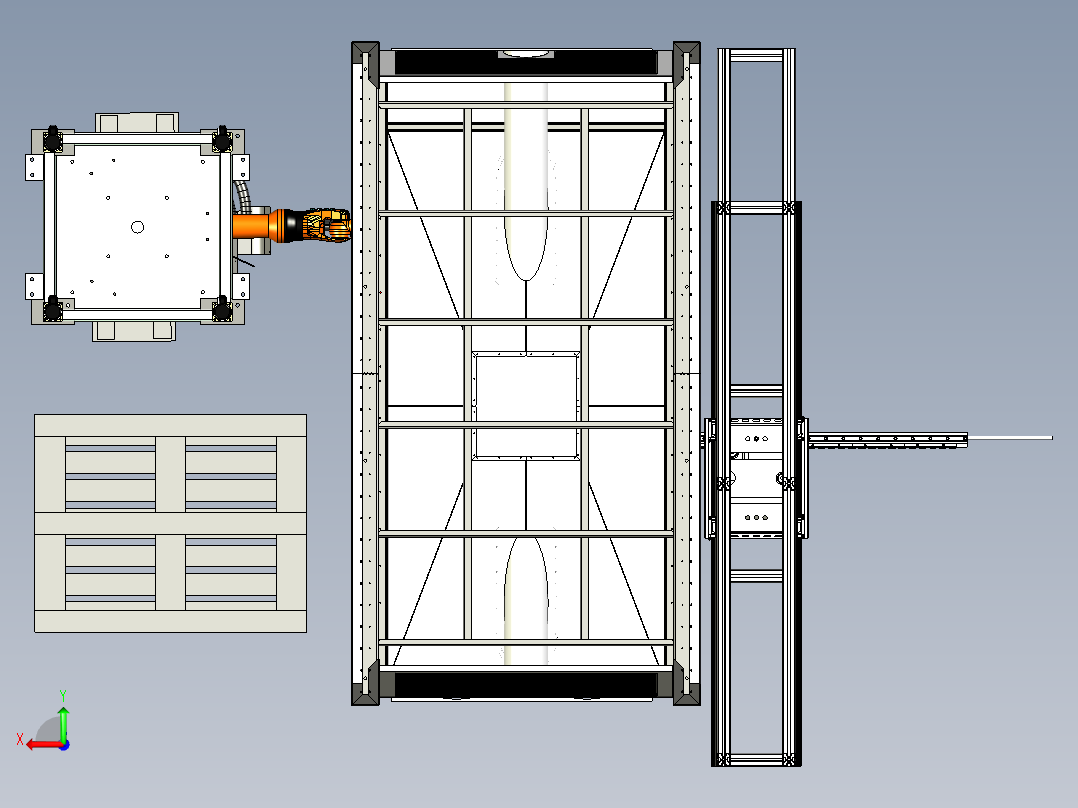 等离子切割与机器人下料自动化工作站设计后视图