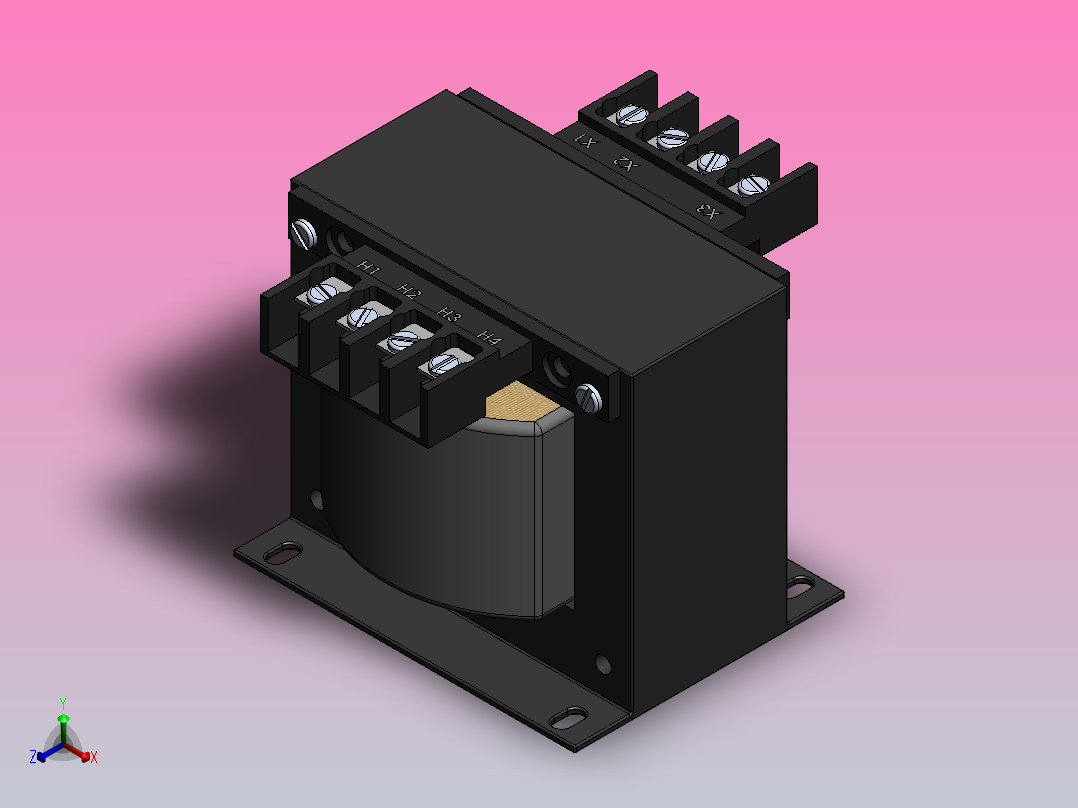 控制变压器正等轴测图