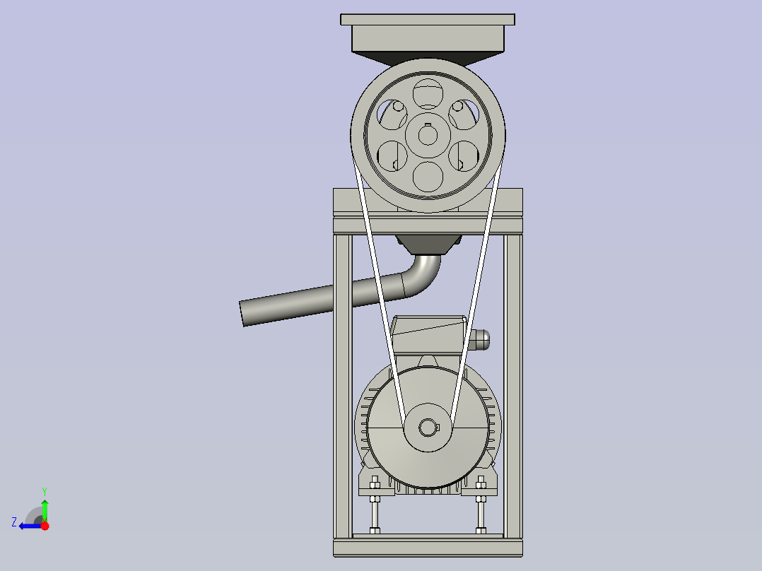 果蔬尾菜螺旋榨汁机右视图