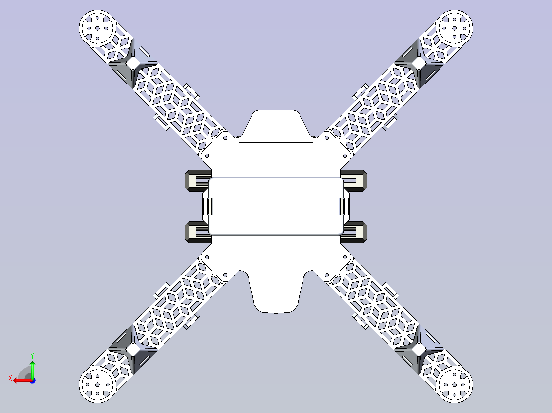 tiger-i四轴无人机3D图模型后视图