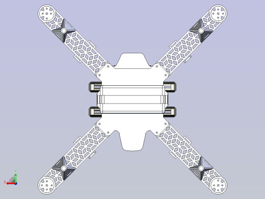tiger-i四轴无人机3D图模型后视缩略图