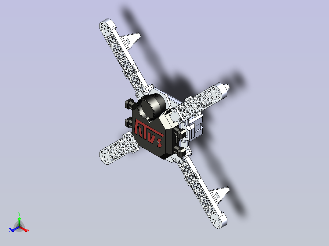 tiger-i四轴无人机3D图模型正等轴测图