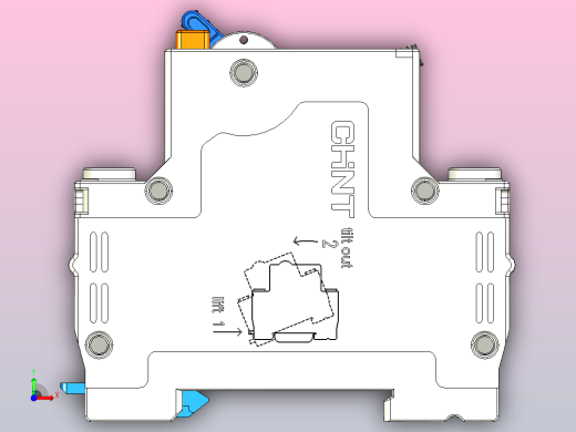 NXBLE-63YH 1P&amp;N剩余电流动作断路器三维模型202404前视缩略图