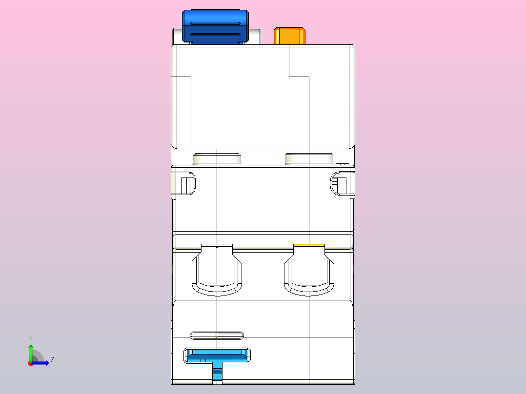 NXBLE-63YH 1P&amp;N剩余电流动作断路器三维模型202404左视图