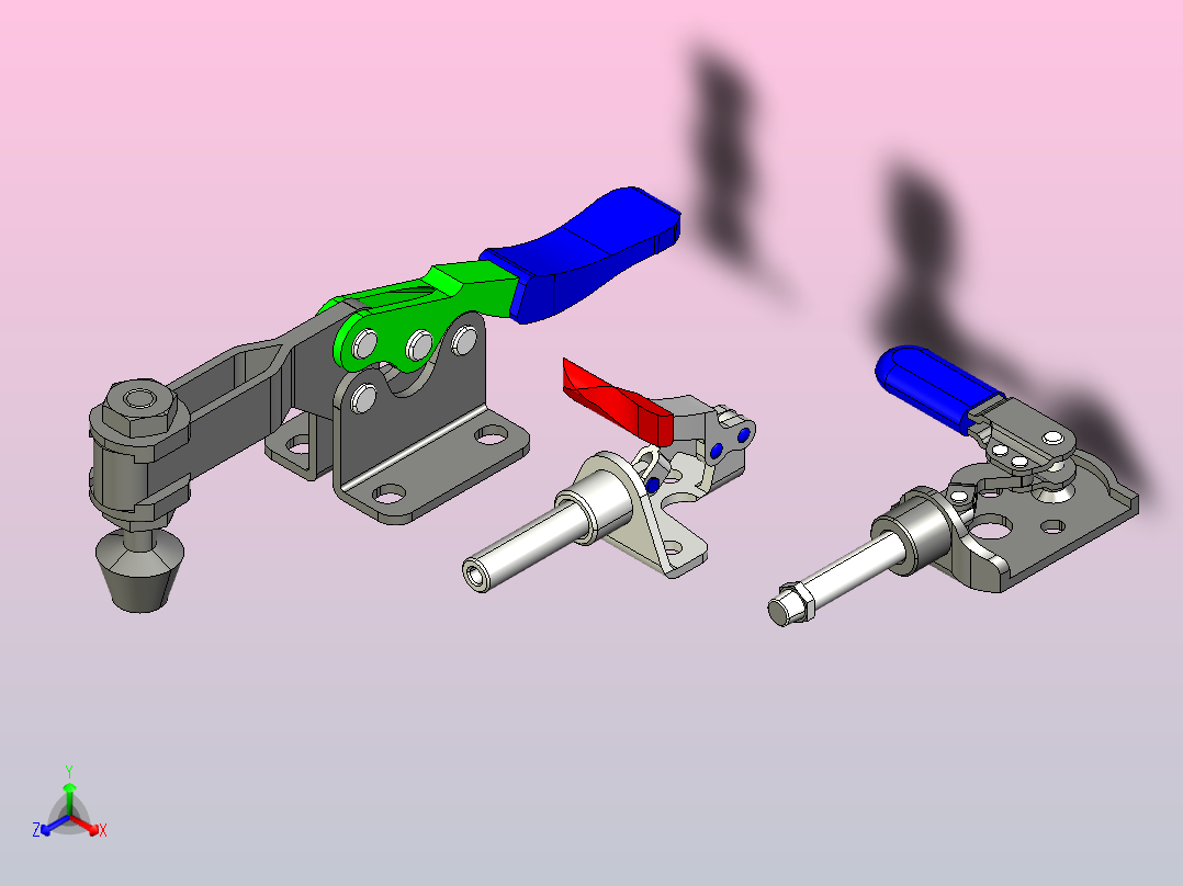铰接夹快速夹正等轴测图