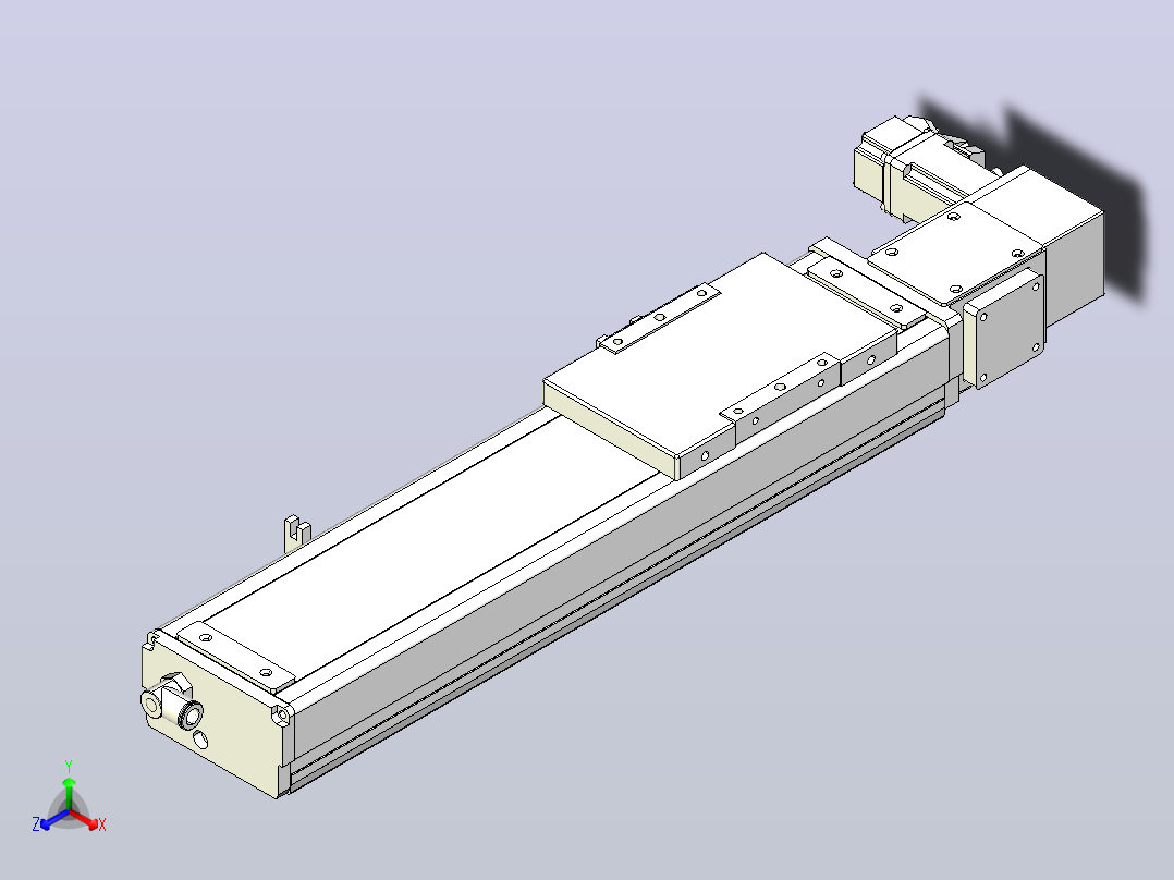 无尘皮带滑台KCB10-L32-250-L-100W-C4正等轴测图