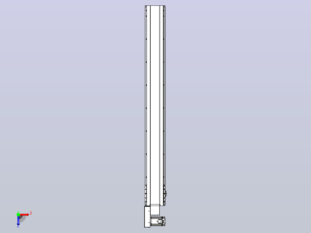 皮带直线轴半封闭可选导轨TPA-HNB-175D-140-L1450-ML-C-P75-N3俯视图