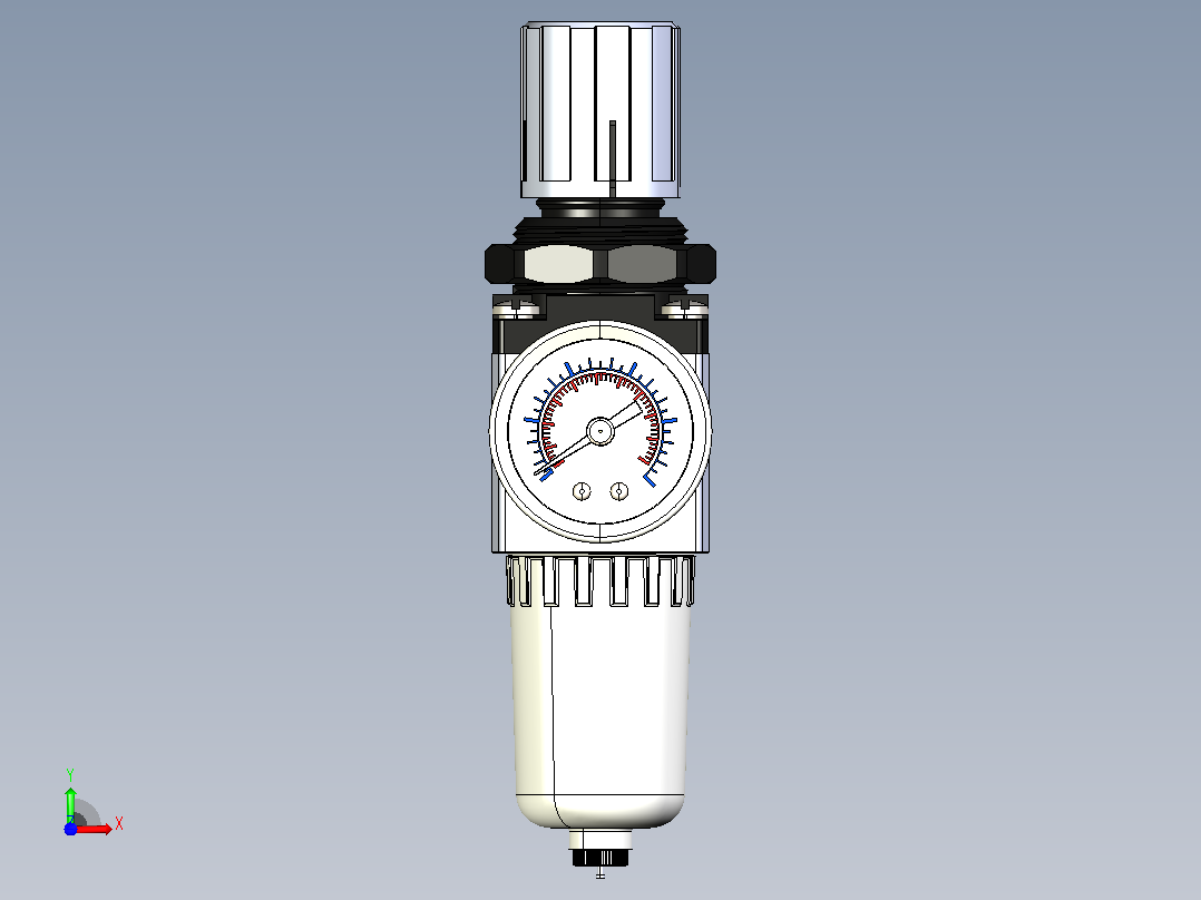 14NPT空气过滤器调节器MAFRL1N14前视图