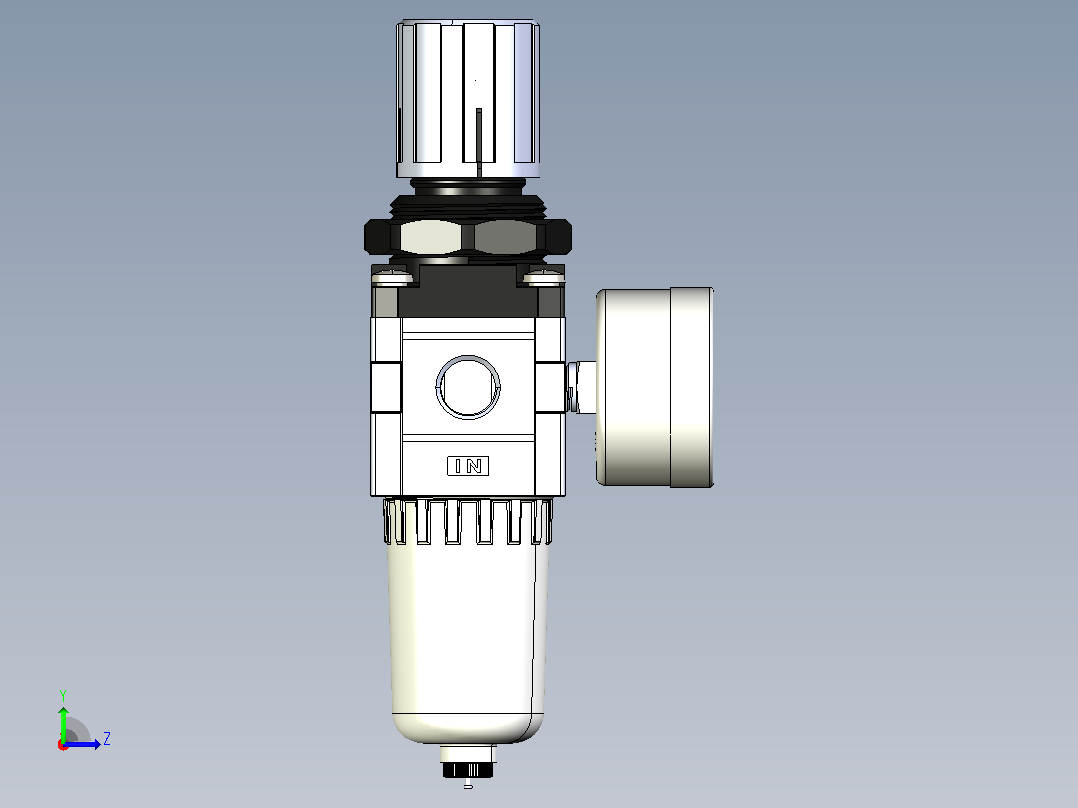 14NPT空气过滤器调节器MAFRL1N14左视图