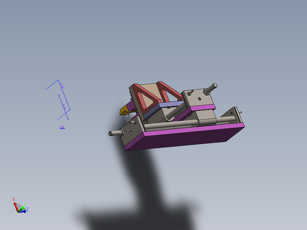 滑台气缸单头夹取产品结构sw14可编辑主视图