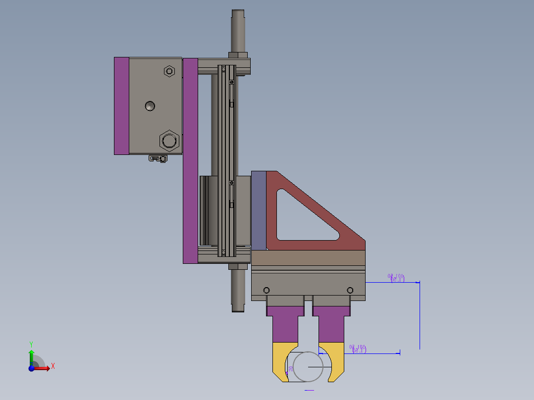 滑台气缸单头夹取产品结构sw14可编辑前视图