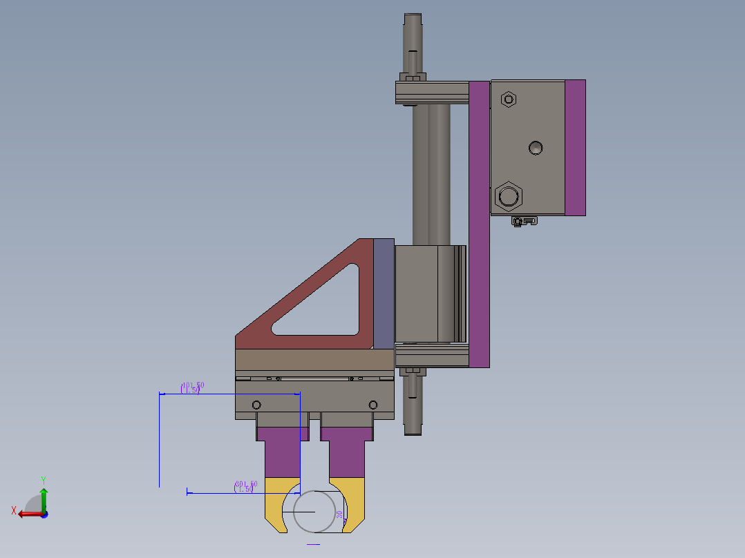 滑台气缸单头夹取产品结构sw14可编辑后视图