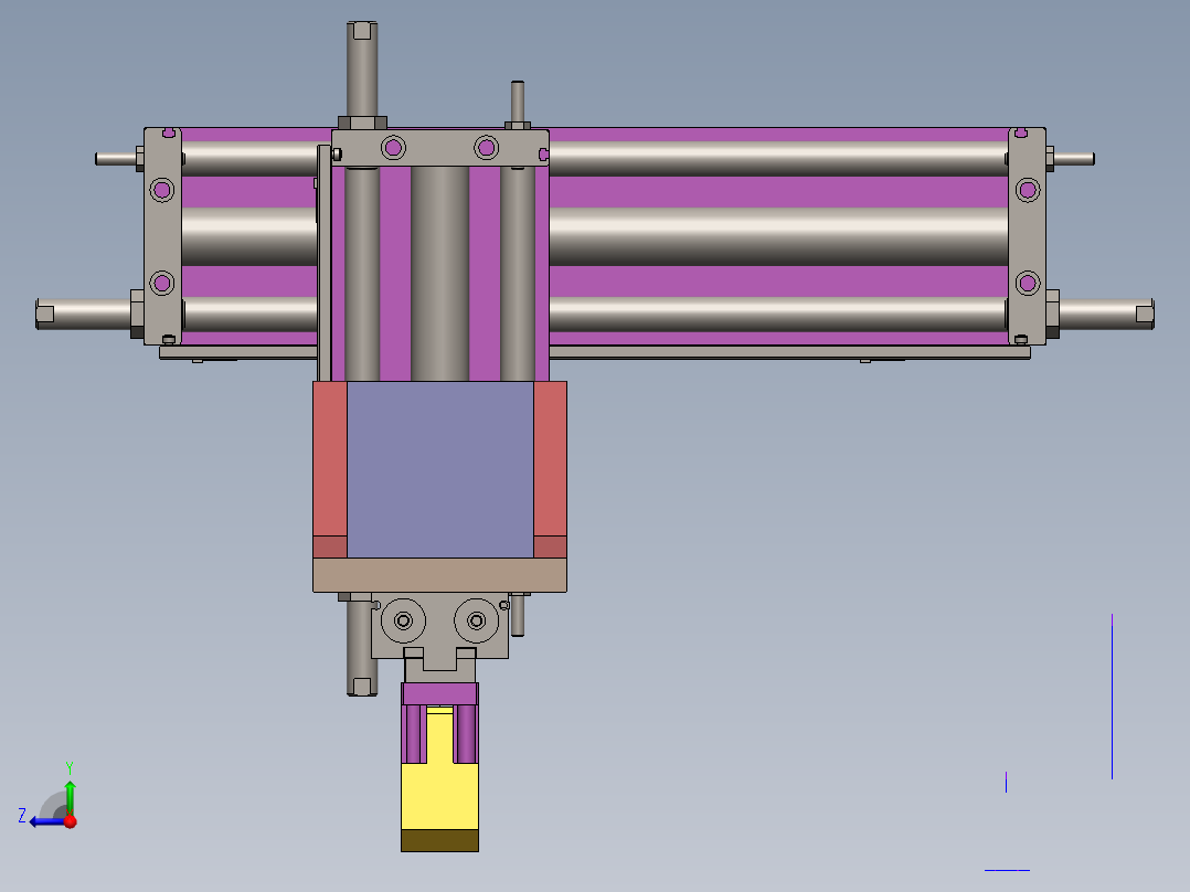 滑台气缸单头夹取产品结构sw14可编辑右视图