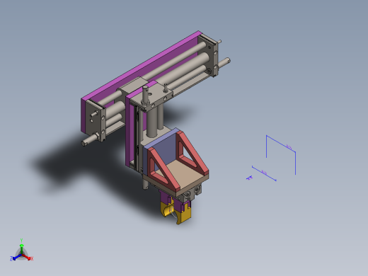 滑台气缸单头夹取产品结构sw14可编辑正等轴测缩略图