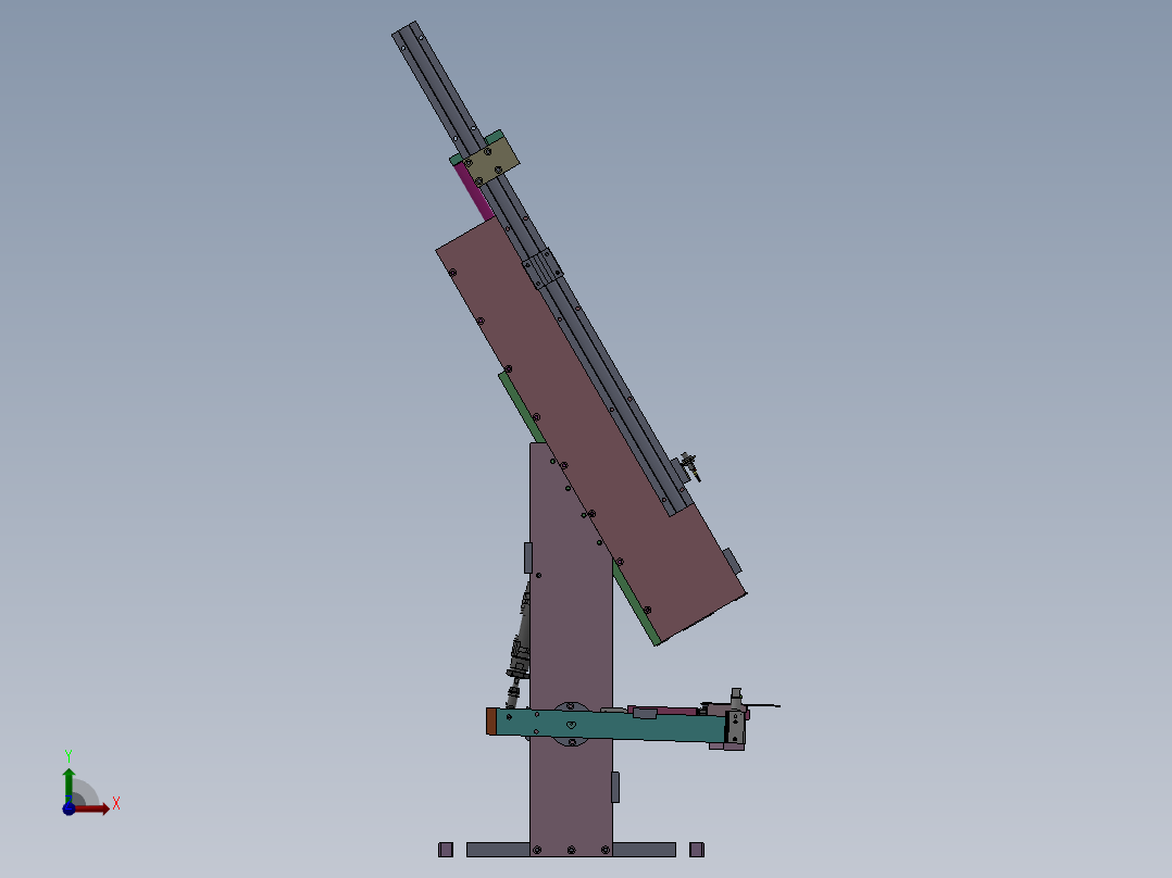 纸盒进料和取盒机构sw18可编辑前视图