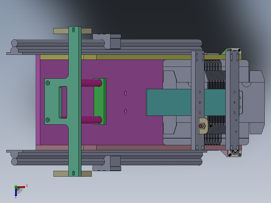 纸盒进料和取盒机构sw18可编辑俯视图