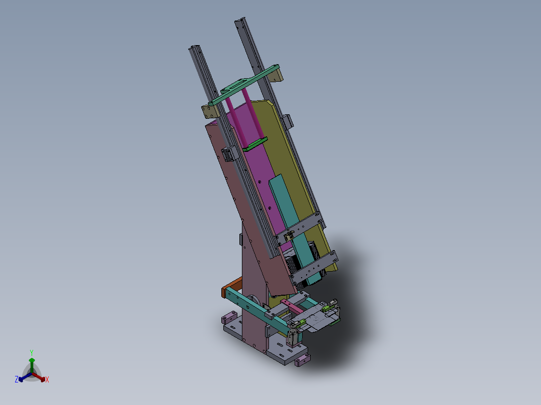 纸盒进料和取盒机构sw18可编辑正等轴测图