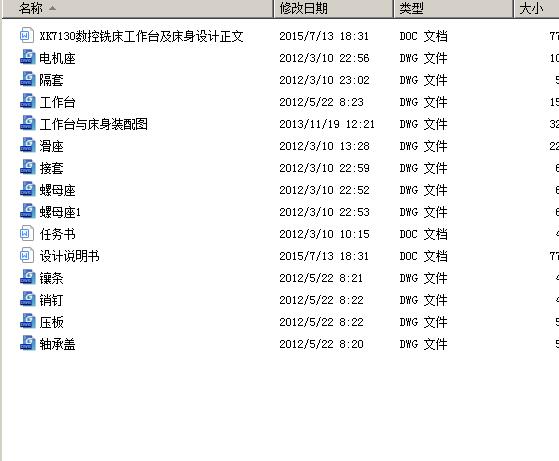 XK7130数控铣床工作台及床身设计 含CAD图纸说明文档参考