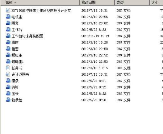XK7130数控铣床工作台及床身设计 含CAD图纸说明文档参考缩略图