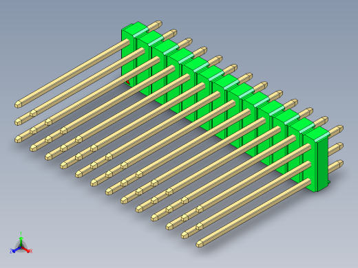 彩色公头100mil（2.54mm）系列-DS1021_green_3x13p_100mil_Type19_rev1.0