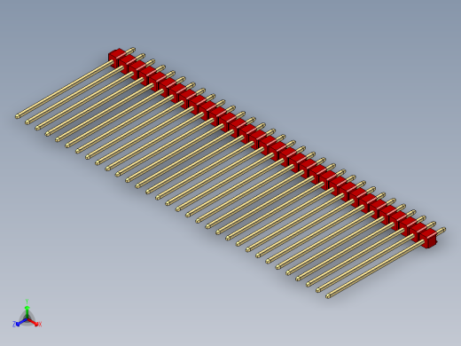 彩色公头100mil（2.54mm）系列-DS1021_red_1x32p_100mil_Type43_rev1.0