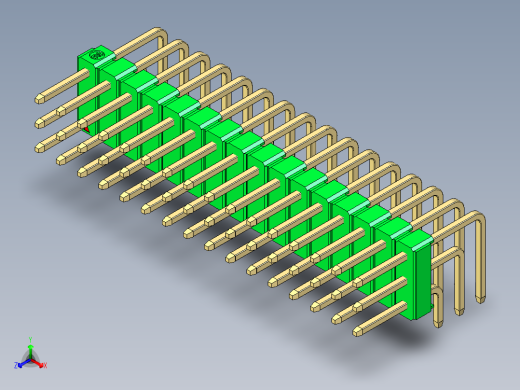 彩色公排针 100mil 2.54mm 系列-DS1022_green_3x16p_100mil_TypeD_rev1.0